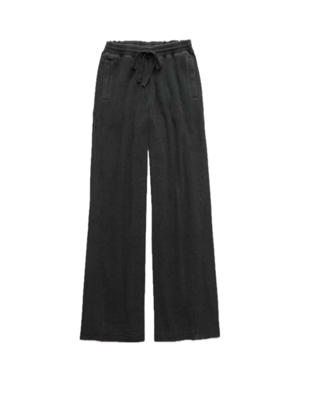 Aerie Waffle Wide Leg Skater Pant - Smoked Gray, Size S